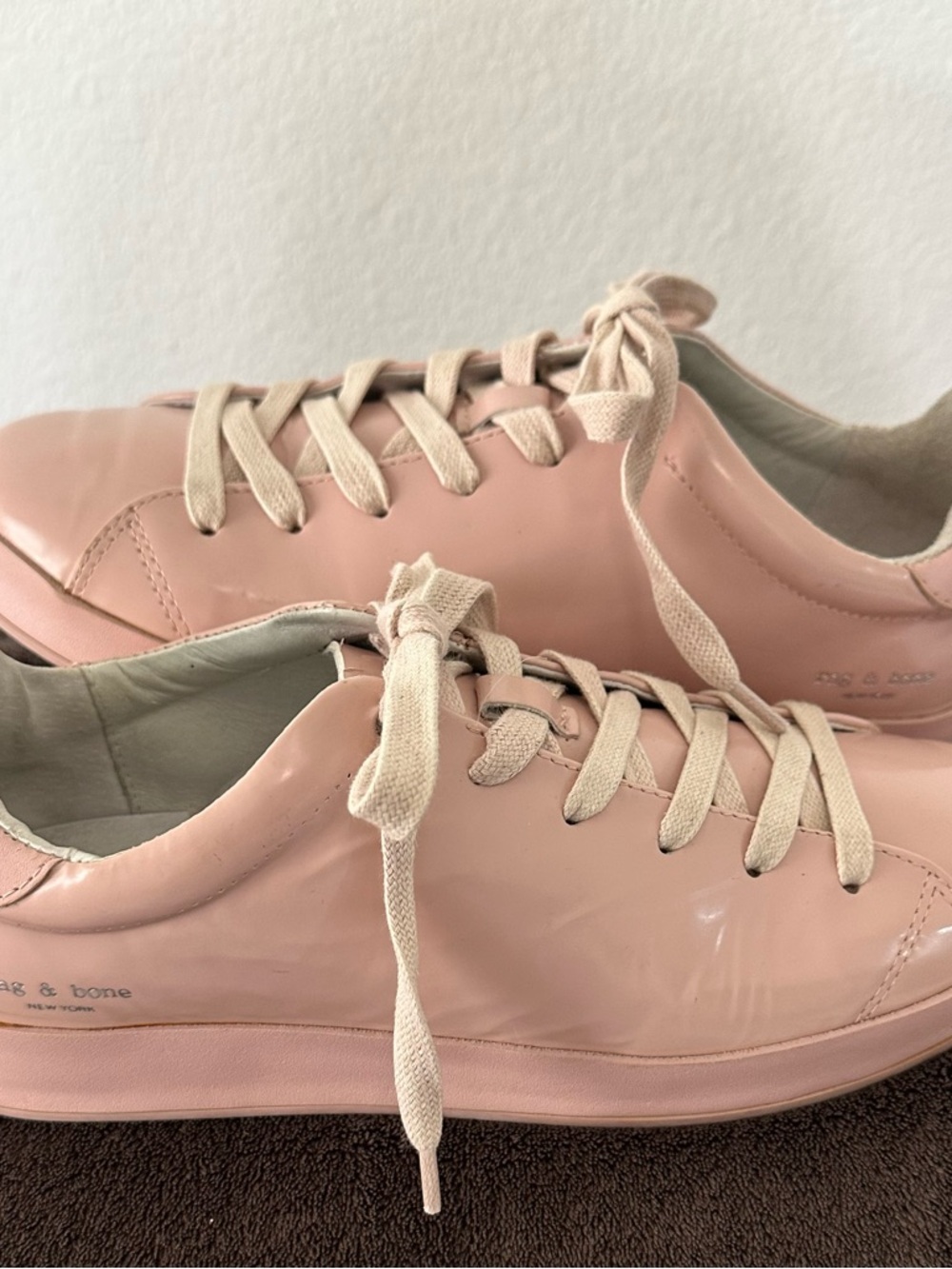 rag & bone Blush Pink Patent Leather Sneakers